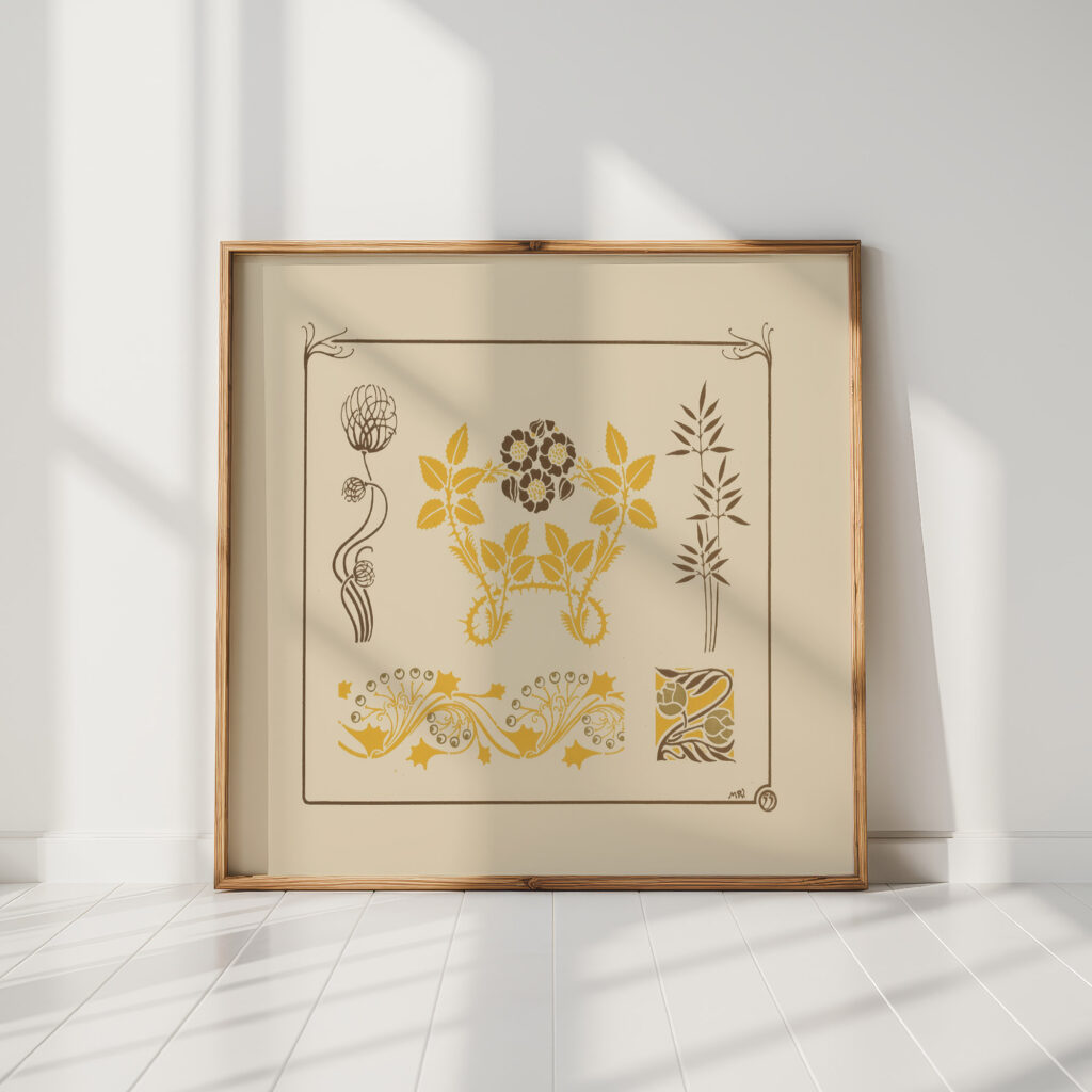 abstract design based on flowers and thorns 1900 maurice pillard verneuil high quality print
