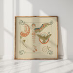 abstract design based on flowers angels birds beetles 1900 alphonse mucha high quality print