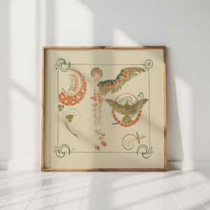 abstract design based on flowers angels birds beetles 1900 alphonse mucha high quality print