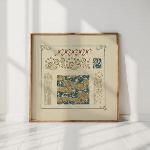 abstract design based on grasses and leaves 1900 maurice pillard verneuil high quality print