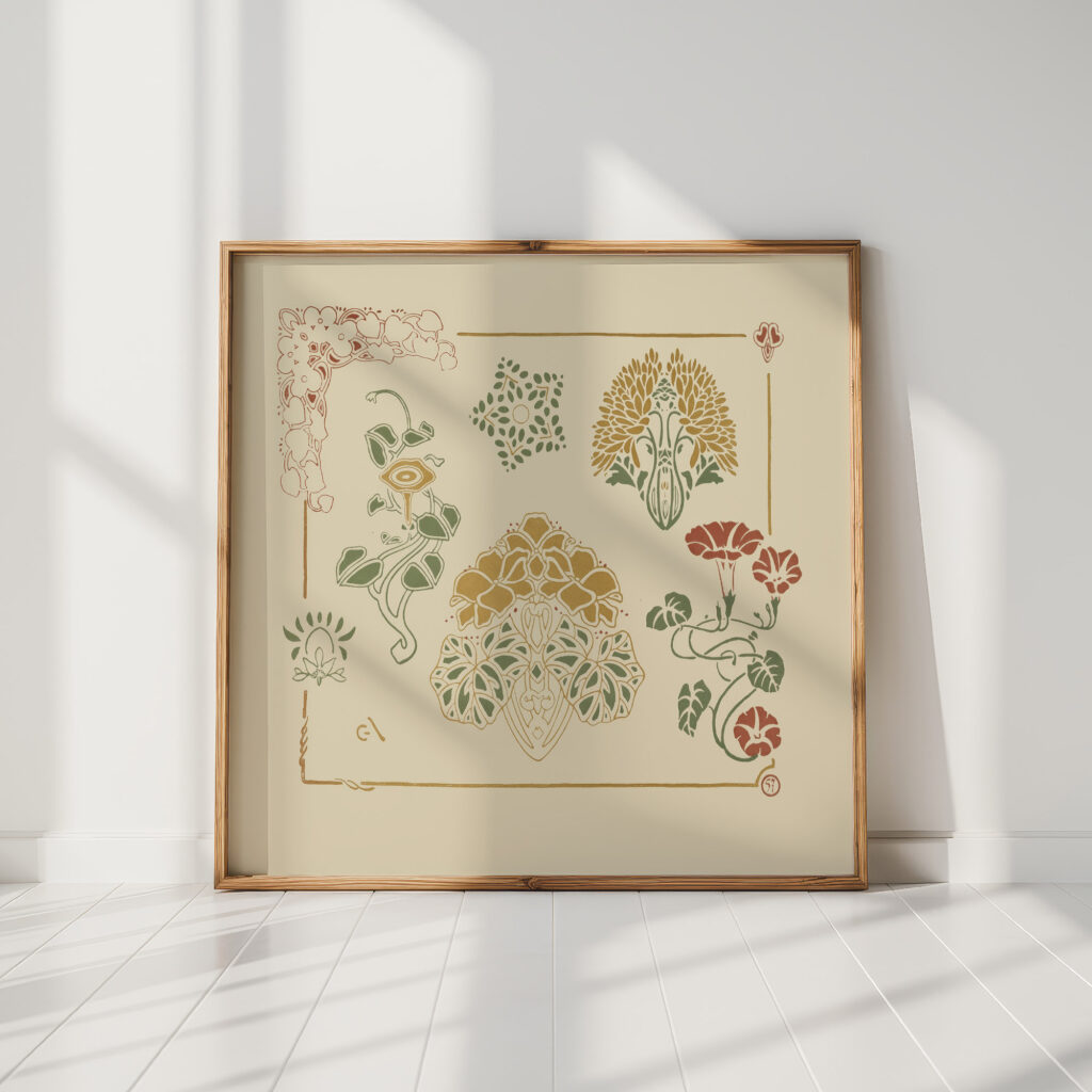 abstract design based on leaves 1900 george auriol high quality print