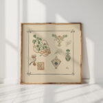 abstract design based on leaves and trumpet shaped flowers 1900 george auriol high quality print