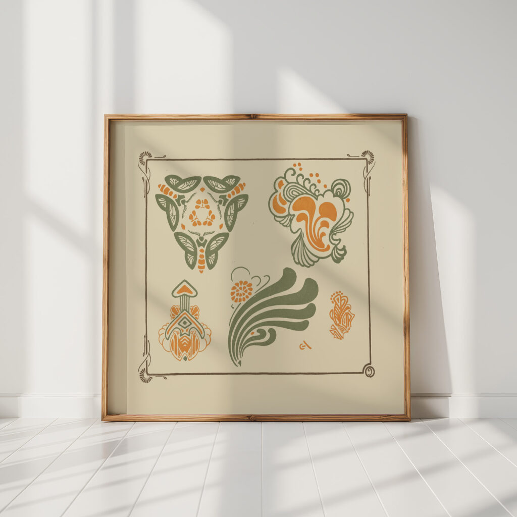 abstract design based on organic shapes 2 1900 george auriol high quality print