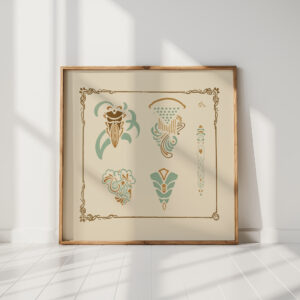 abstract design based on organic shapes and arabesques 1900 maurice pillard verneuil high quality print