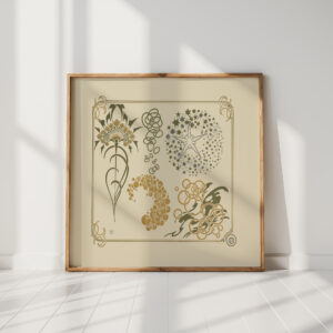 abstract design based on tiny flowers and leaves 1900 maurice pillard verneuil high quality print