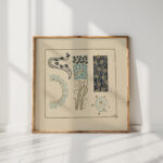 abstract design based on tiny leaves on stems 1900 maurice pillard verneuil high quality print
