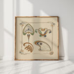 abstract design based on wings and leaf shapes 1900 alphonse mucha high quality print