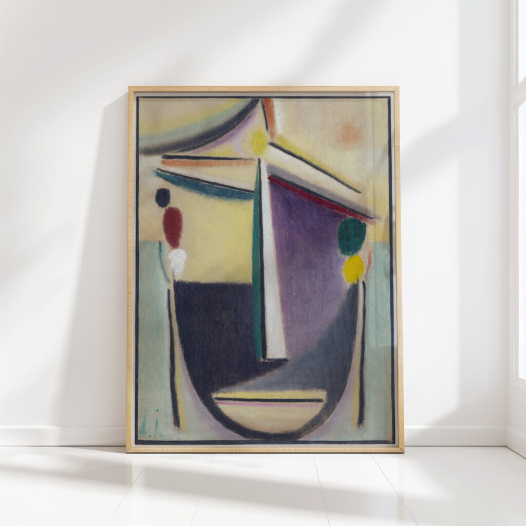 abstract head black yellow purple around 1922 alexej von jawlensky high quality print