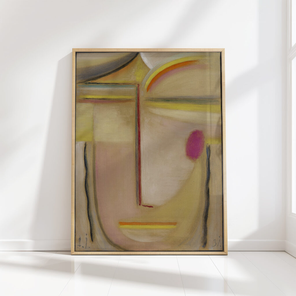 abstract head gold and pink 1931 alexej von jawlensky high quality print