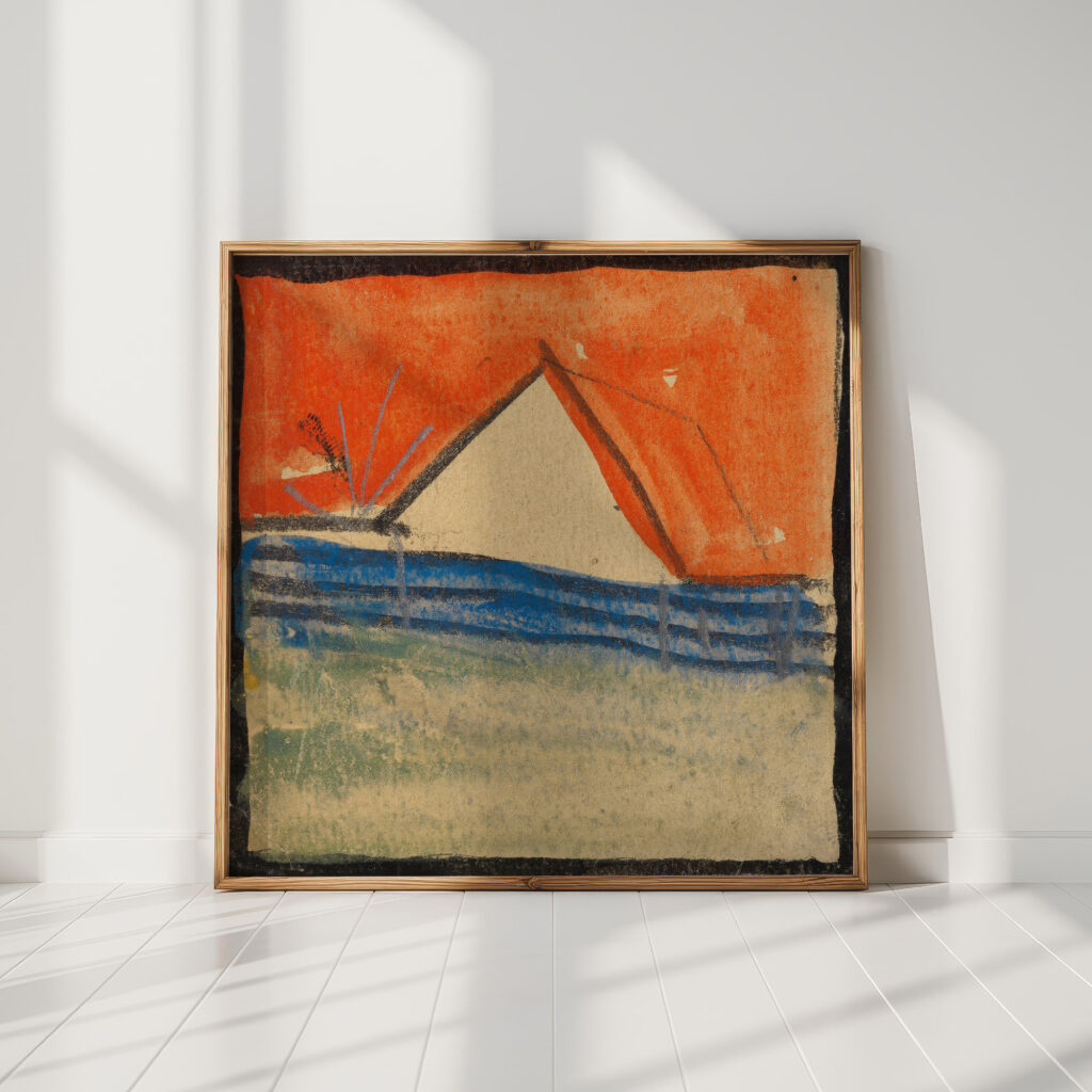 abstracted gable behind a fence 1918 egon schiele high quality print