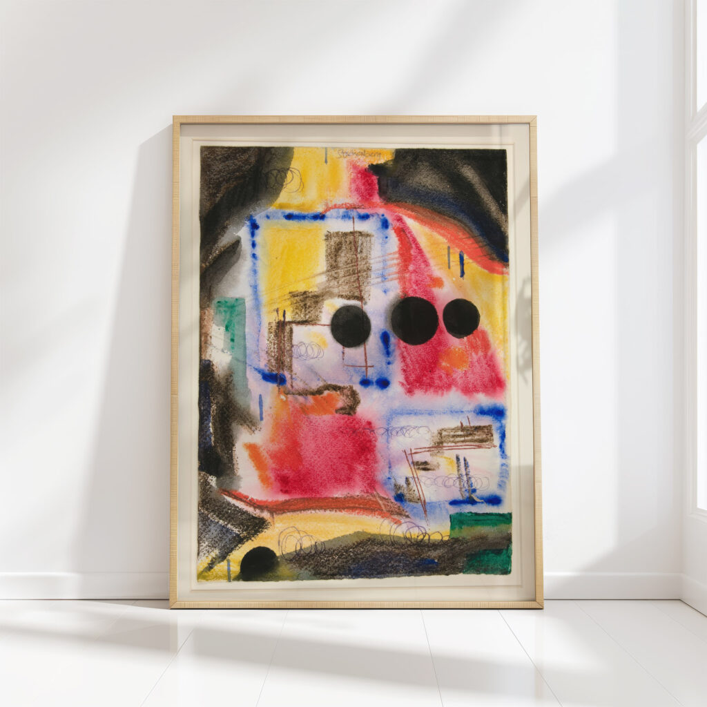 abstraction three black circles 1922 fritz stuckenberg high quality print