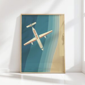 airplane mid century print retro color palette