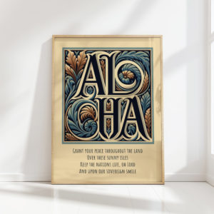 aloha hawaii anthem print