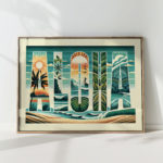 aloha print tropical art poster
