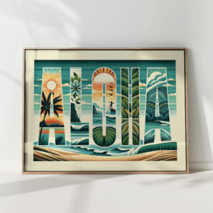 aloha print tropical art poster