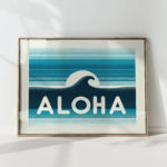 aloha wave ocean view art print for wall decor