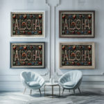 aloha2 3x4 framed posters mockup