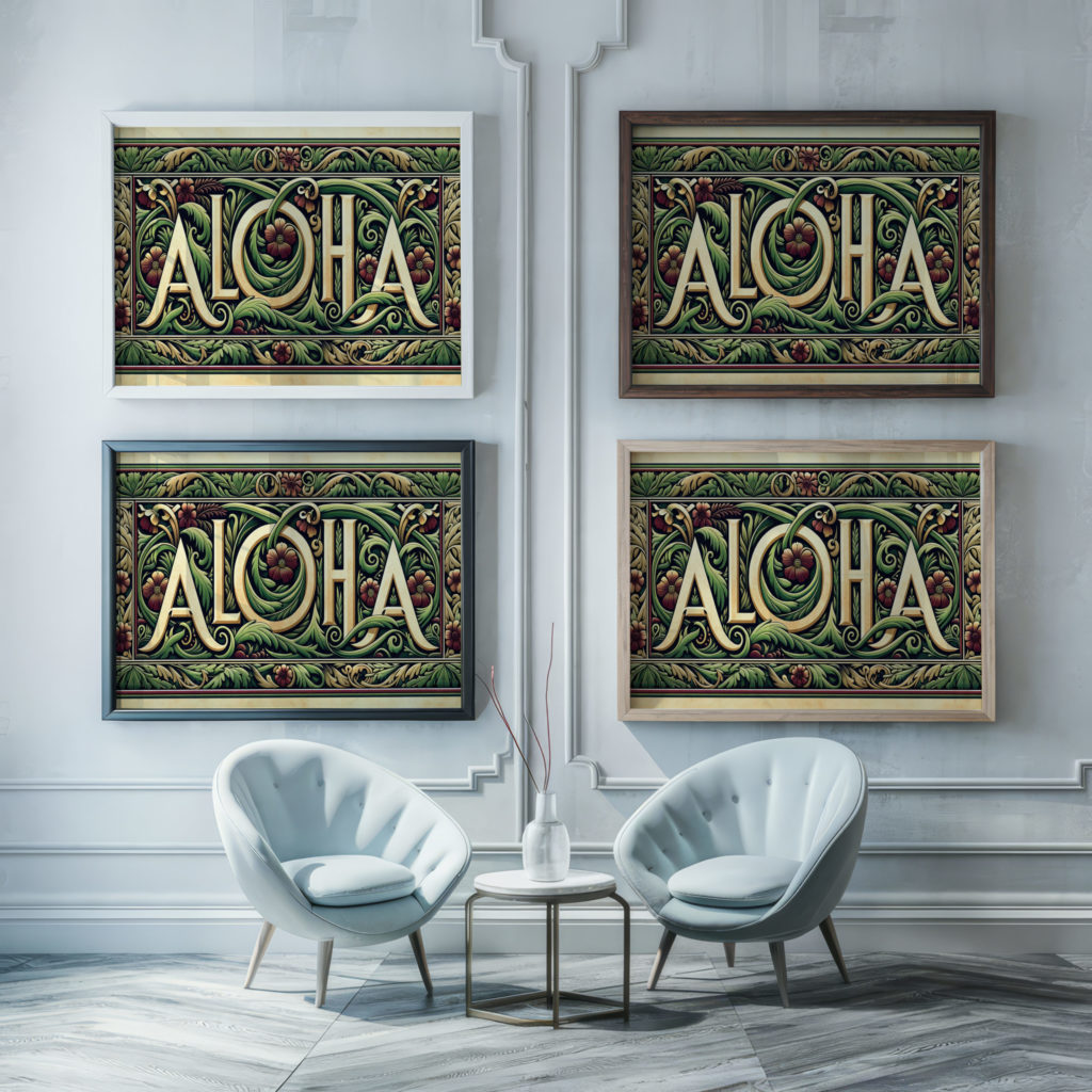 aloha3 3x4 framed posters mockup
