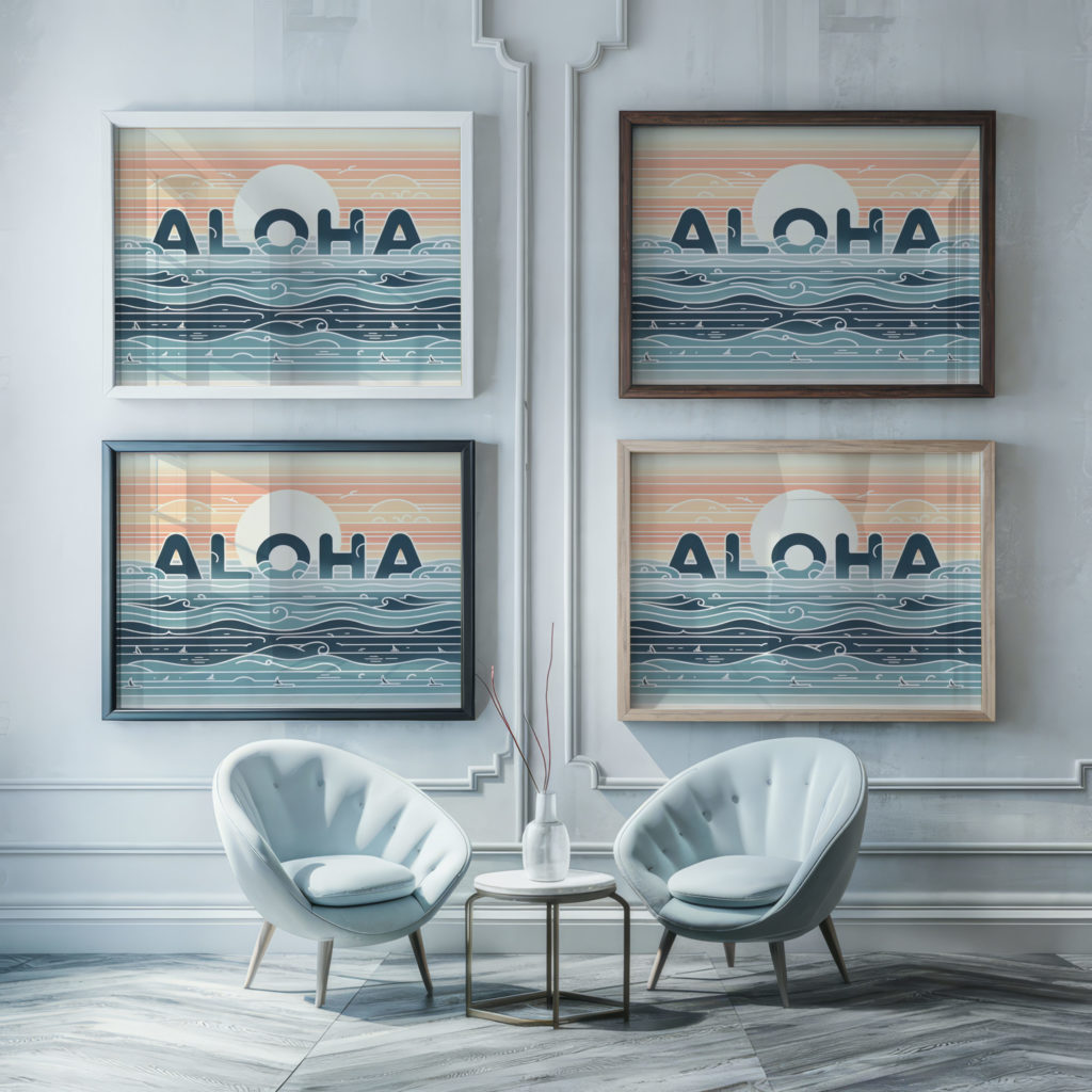 aloha6 3x4 framed posters mockup