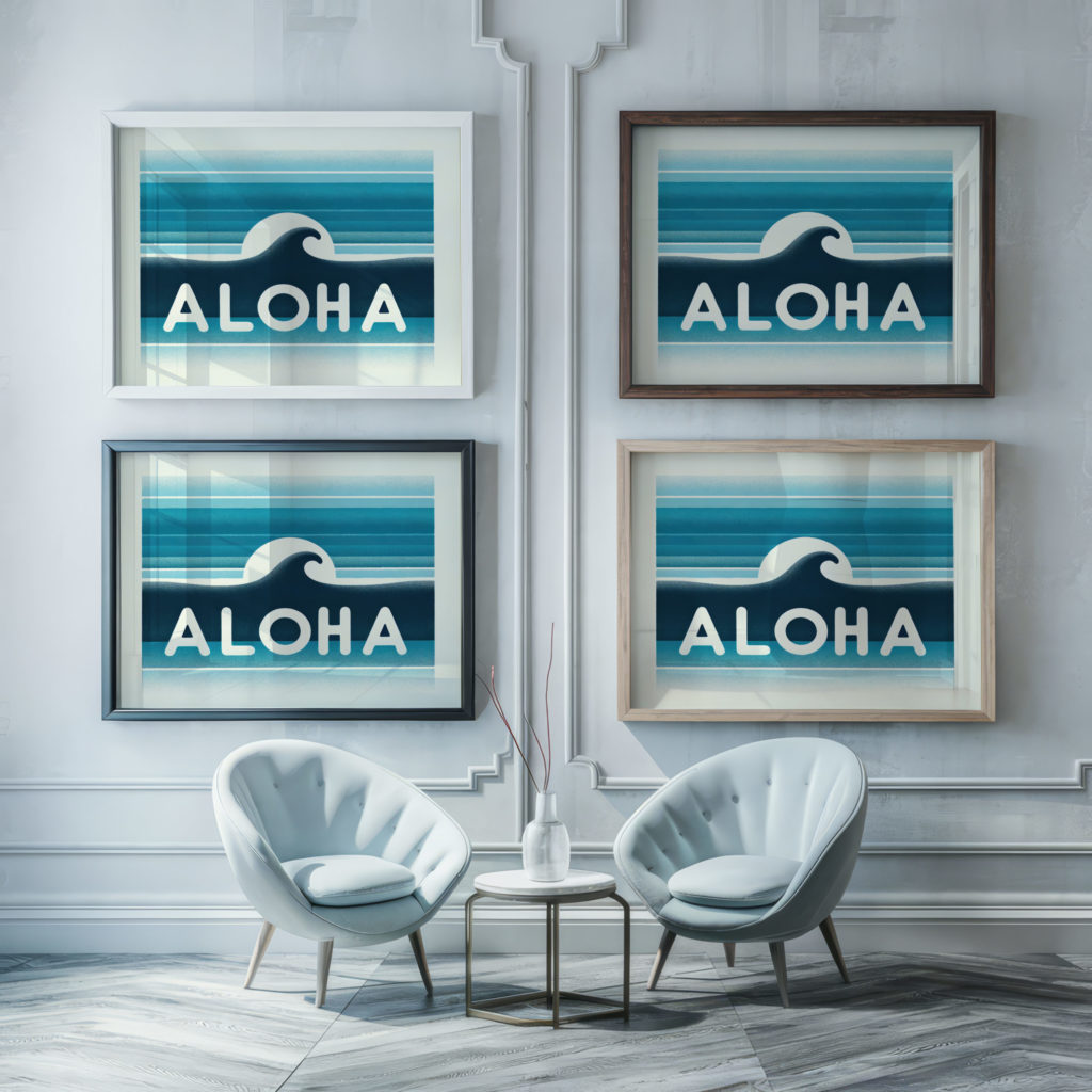 aloha7 3x4 framed posters mockup
