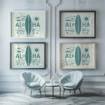 aloha8 3x4 framed posters mockup