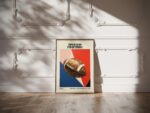 american football mid century print retro design