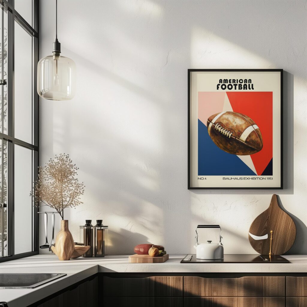american football mid century print retro design 5