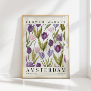 amsterdam flower market tulip art print elegant decor