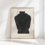 anatomical study of the back muscles of a man in silhouette 1906 reijer stolk high quality print