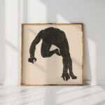 anatomical study of the neck arm and leg muscles of a man in silhouette 1906 1945 reijer stolk high quality print