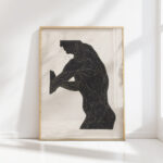 anatomical study of the side and arm muscles of a man in silhouette 1906 reijer stolk high quality print
