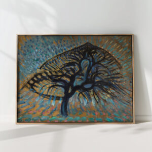 apple tree pointillist version 1908 1909 piet mondrian high quality print