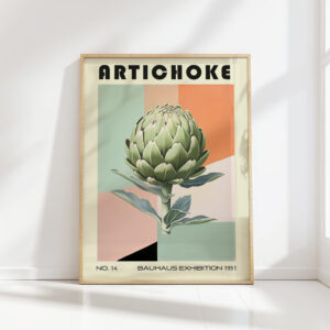 artichoke bauhaus style artistic wall art print