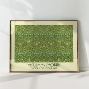 artistic floral pattern print green blue tones