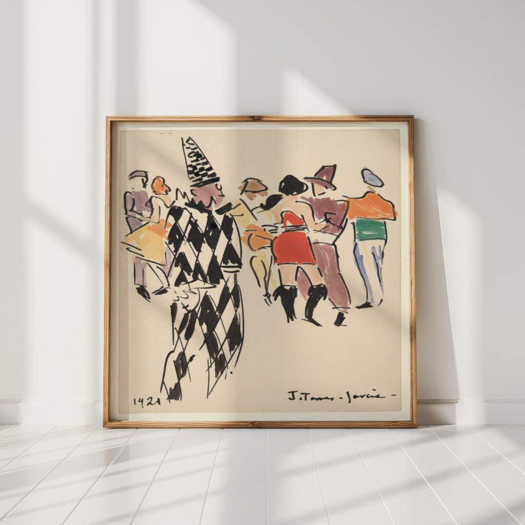 artists ball harlequin and dancers 1921 joaquin torres garcia high quality print