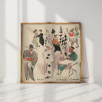 artists ball pierrot harlequin and dancers 1921 joaquin torres garcia high quality print