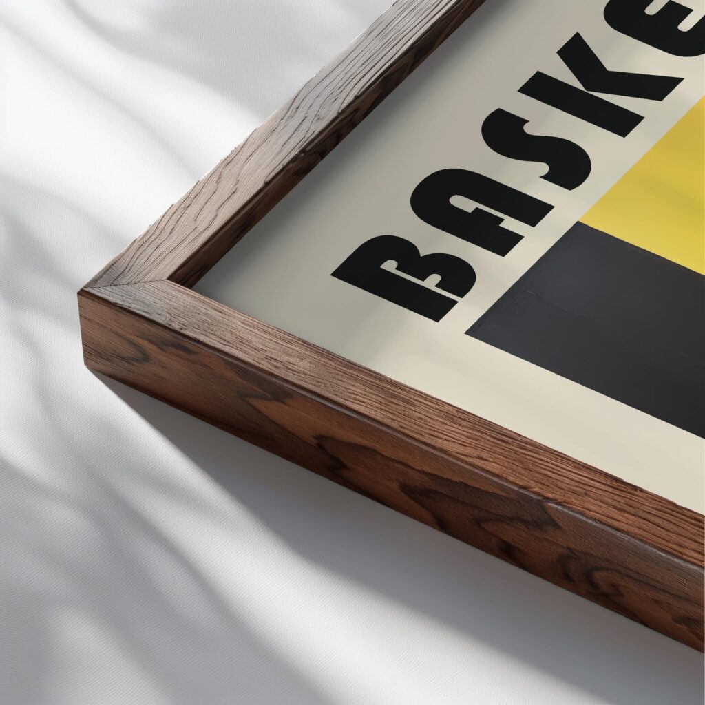 basketball mid century print geometric art 3