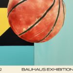 basketball mid century print geometric art 4