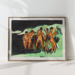 bathing with reeds throwing 1909 ernst ludwig kirchner high quality print