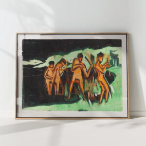 bathing with reeds throwing 1909 ernst ludwig kirchner high quality print