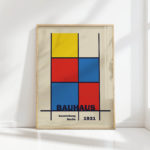 bauhaus ausstellung artistic geometric print for home