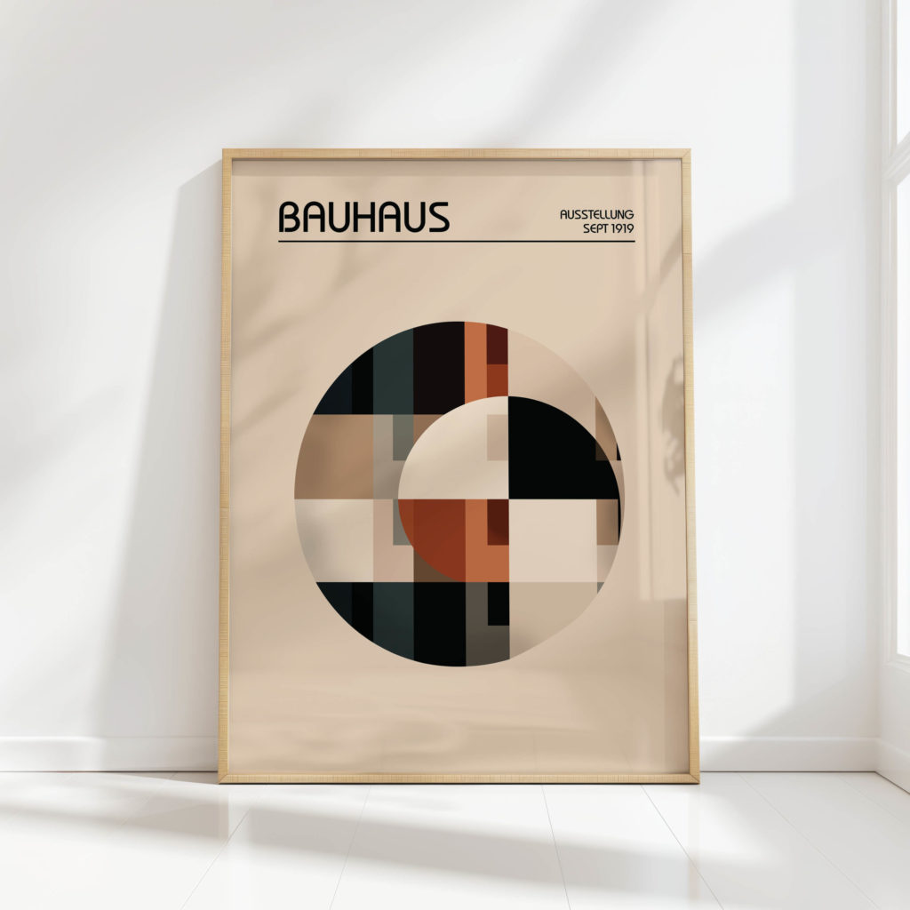 bauhaus circle art modernist geometric print