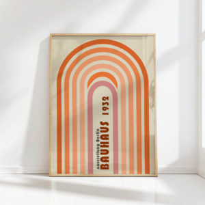bauhaus exhibition arch print vintage art decor