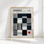 bauhaus exhibition geometric art print red dot