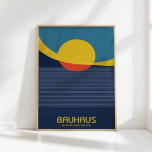bauhaus exhibition vibrant geometric art print