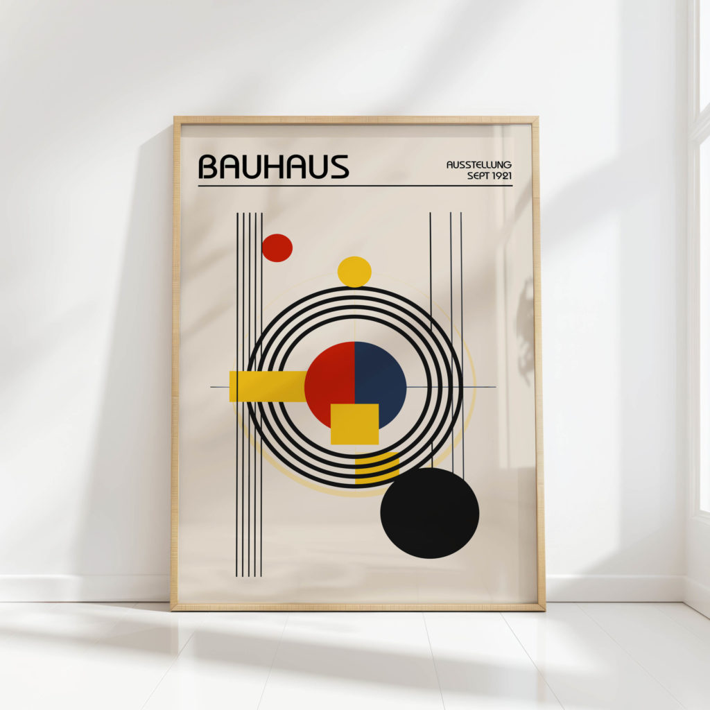 bauhaus geometric art print for home decor