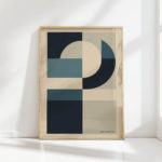 bauhaus geometric circle graphic art print