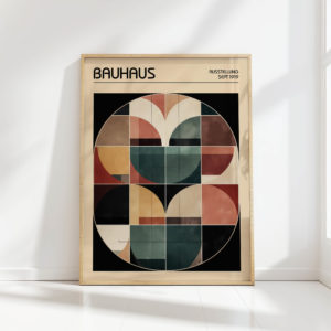 bauhaus inspired abstract art circle geometric print