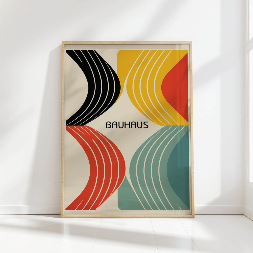 bauhaus inspired abstract art print bold colors 60