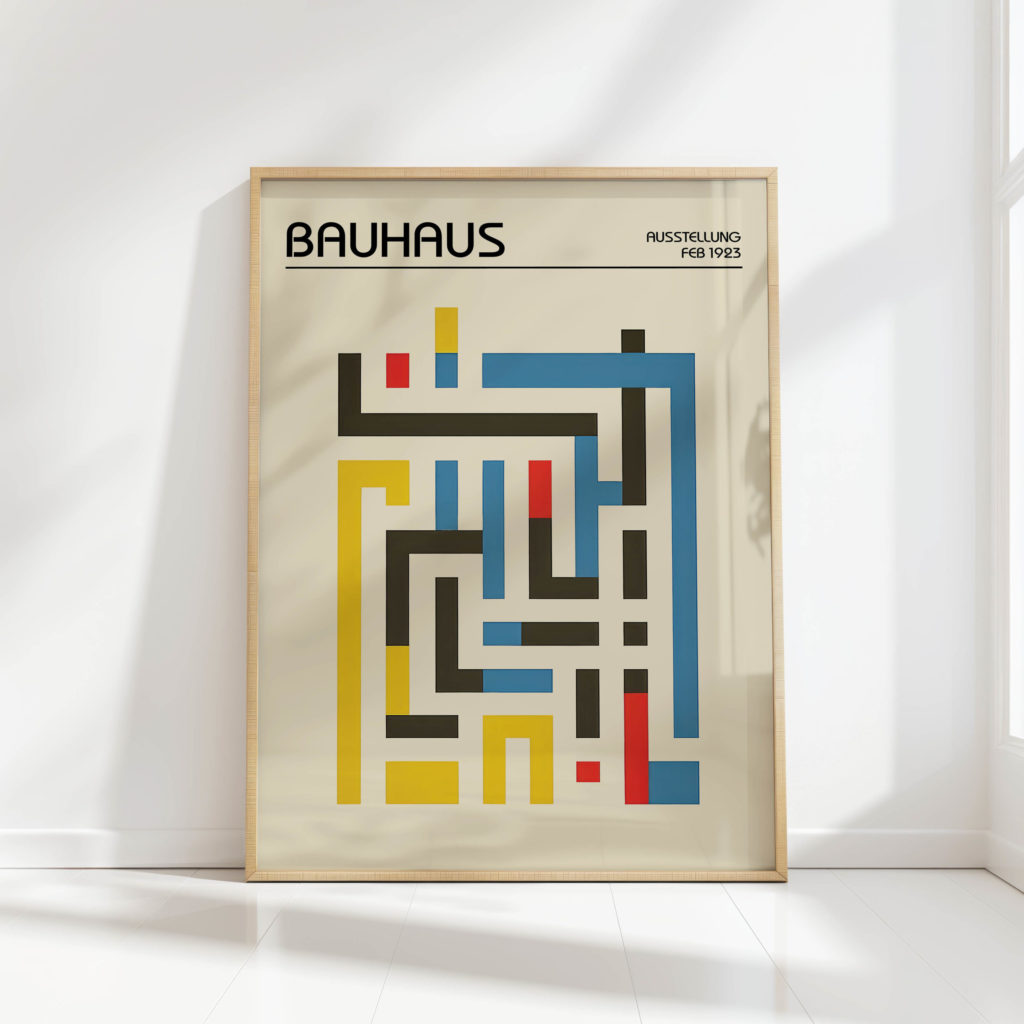 bauhaus inspired abstract art print for modern decor